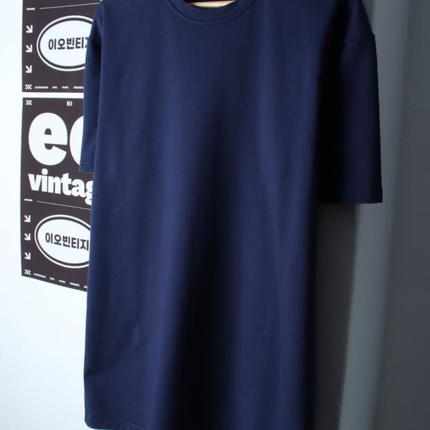 (2XL-3XL) 나인제트 반팔 티셔츠 빅사이즈 네이비 무지-H33392