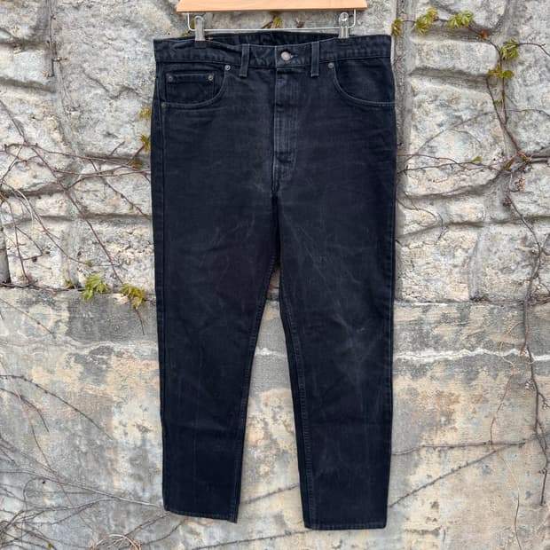 90s 리바이스 빈티지 505 블랙 데님 팬츠 36