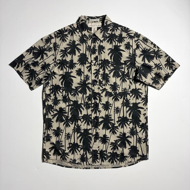 H&M 야자수 패턴 코튼 반팔 셔츠 R2382