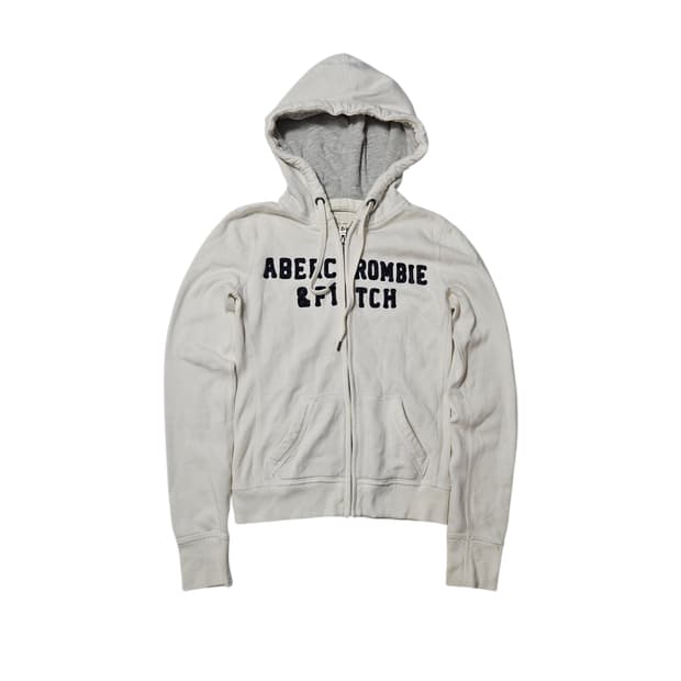 아베크롬비 화이트 딱붙 후드집업 XS