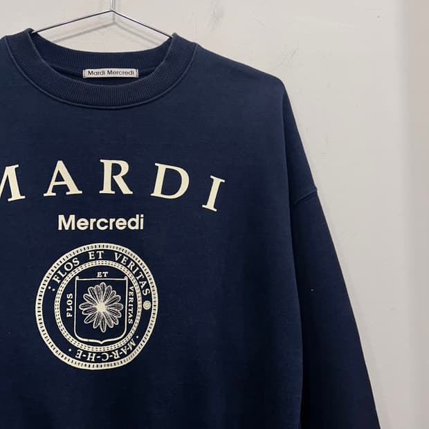 마르디 메크르디 나염로고 헤비코튼 맨투맨