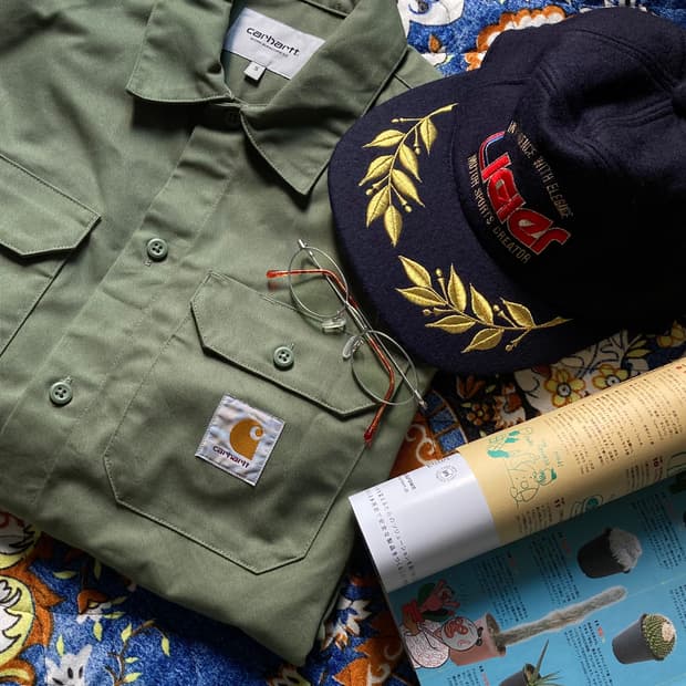 Carhartt WIP 칼하트 카키 워크웨어 포켓 버튼 셔츠 남방 자켓