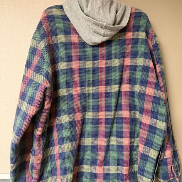 (xxl) 슈프림 와플 후디드 셔츠 fw24