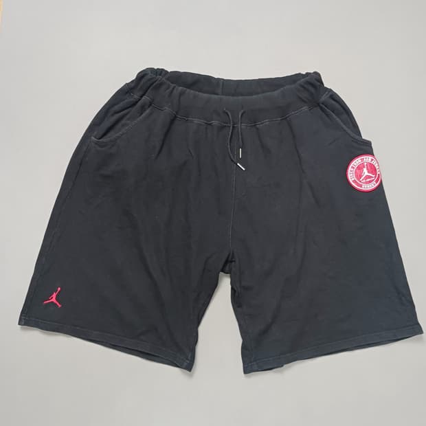 [2XL] 에어 조던 자수패치 쇼츠 팬츠 반바지 블랙