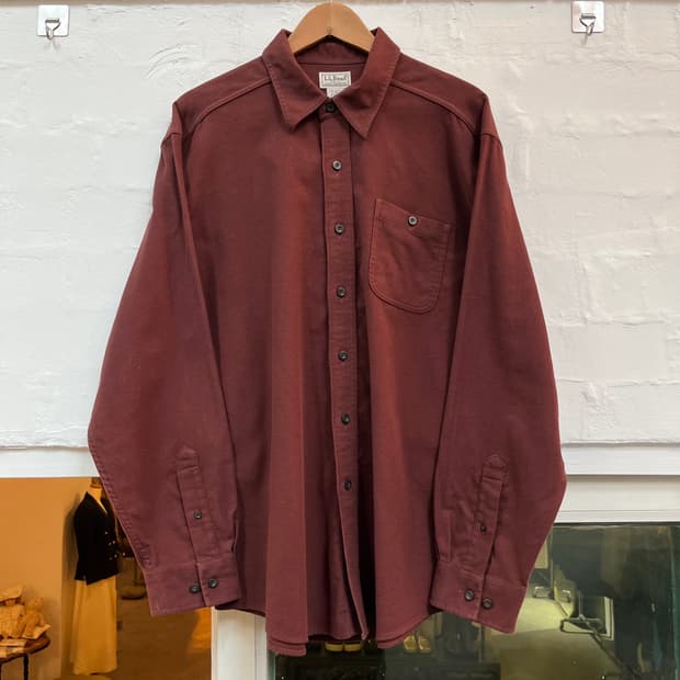 L.L.Bean 버건디 헤비코튼 셔츠 L