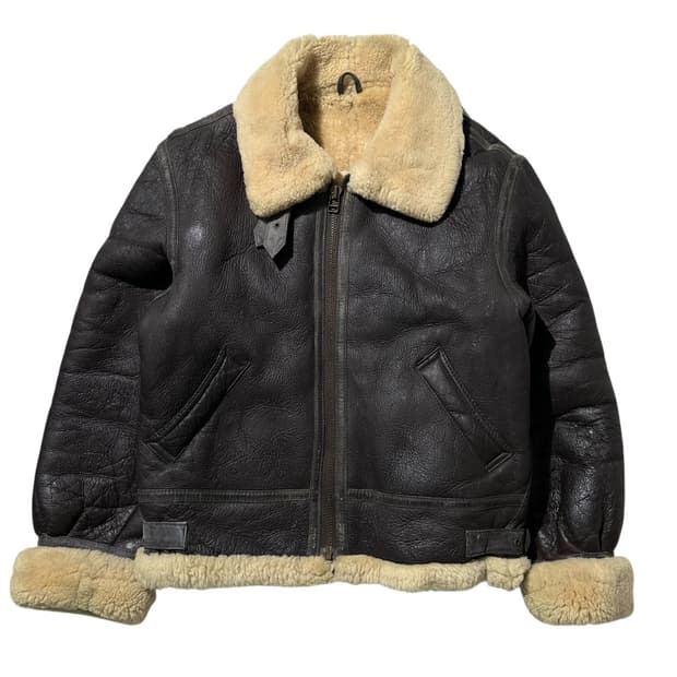 USAF 미공군 오리지널 B-3 램스킨 시어링 무스탕 봄버 자켓