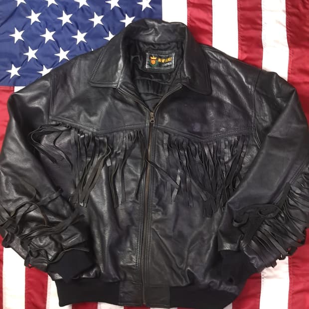 특A New King Leather 테슬 빈티지 리얼레더 라이더 자켓