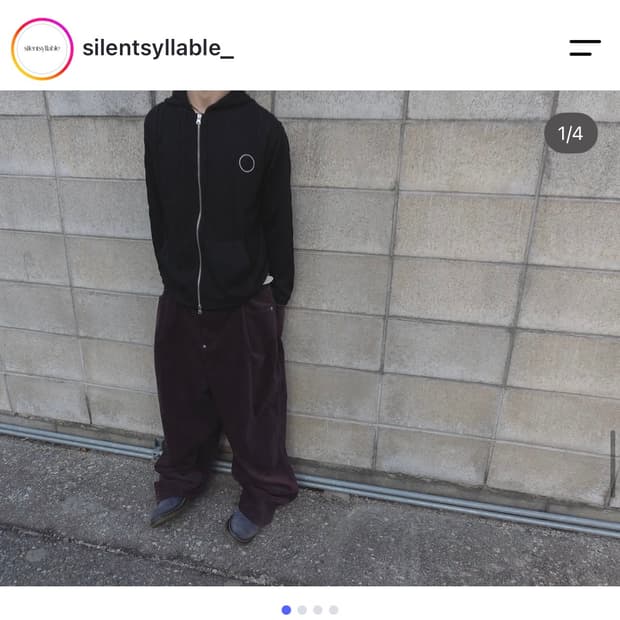 사일런트실러블 Fold back 4tuck pants / Purple