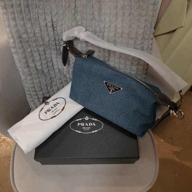 프라다 데님 숄더백 크로스백