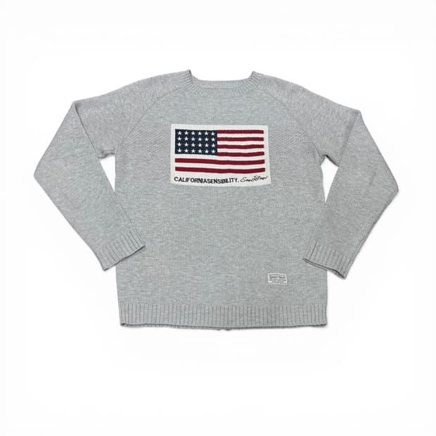 L 세인트페인 그레이 성조기 니트