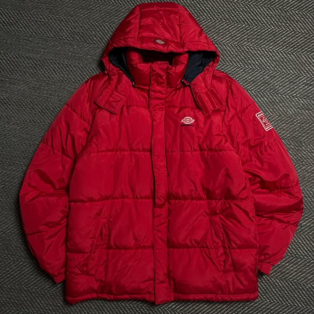 디키즈 USA 오리지날 퀼팅 경량 패딩 레드 o 5264