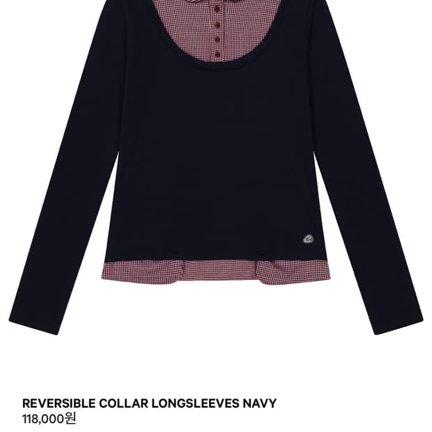 코이세이오 REVERSIBLE COLLAR LONGSLEEVES NAVY