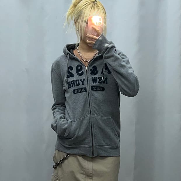 아베크롬비 그레이 후드집업