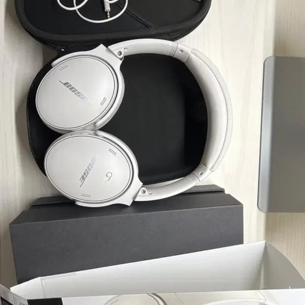 보스 qc45 무선 헤드폰 헤드셋 스모크 화이트