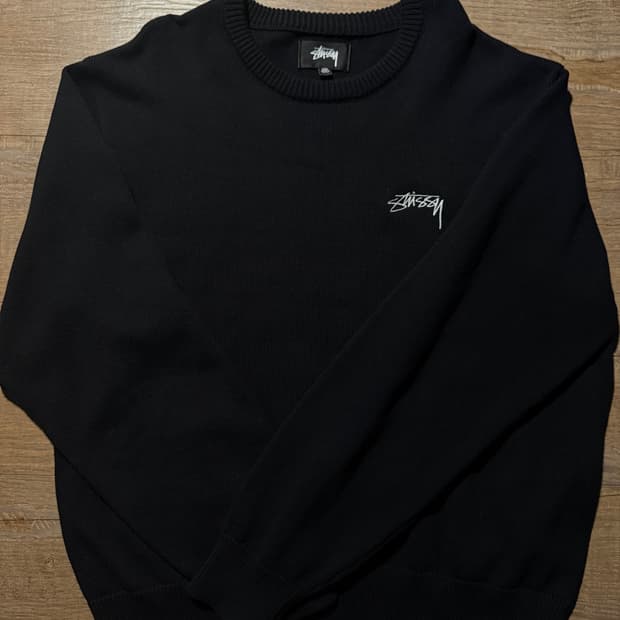 스투시 케어 라벨 니트 블랙 XXL