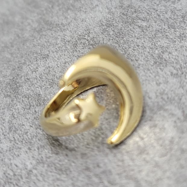star & moon ring