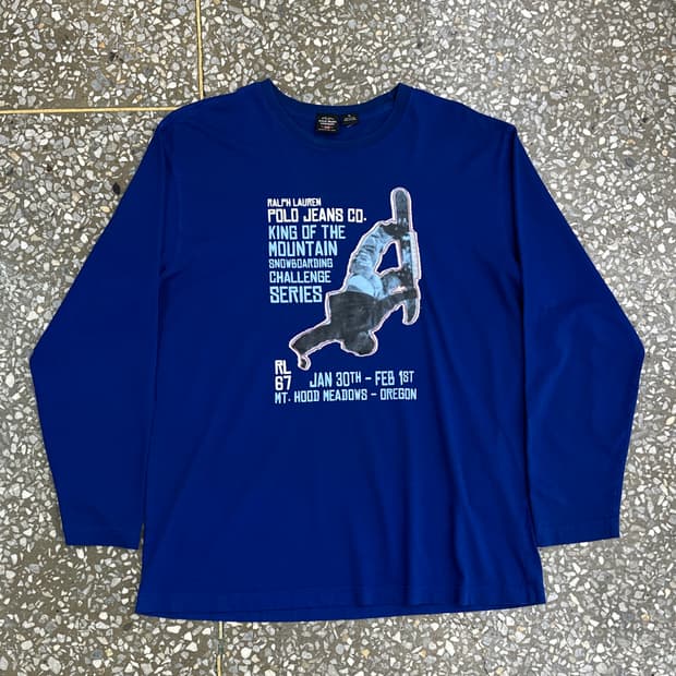 9~00s 폴로 진스 스노우보드 롱슬리브 티셔츠 XL