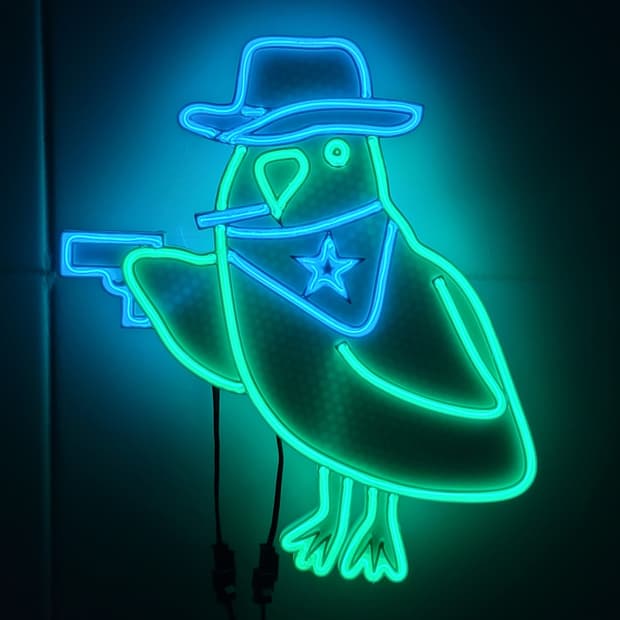 네온사인 앵무새 카우보이2 led 램프 조명 무드등