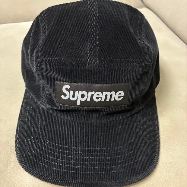 슈프림 코듀로이 캠프캡 블랙