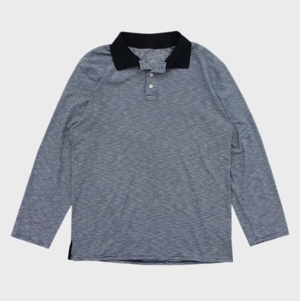 프레클 boxy fit button polo shirt in navy