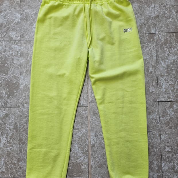 DKNY 라임 솔리드 레귤러 핏 여성 스웨트팬츠 XS