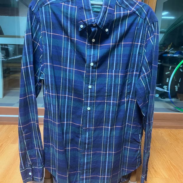 짓먼 깃먼 빈티지 네이비 체크 버튼다운 셔츠