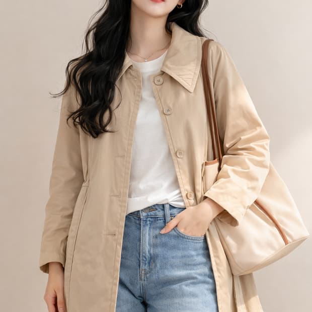 시스템(SYSTEM) 어반 베이지 벨티드 패딩 코트