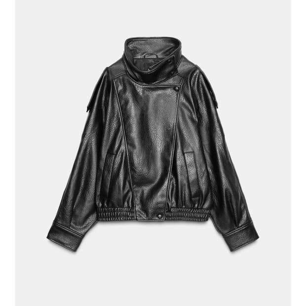 자라 페이크 레더 점퍼 자켓 xs