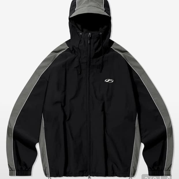 필루미네이트 스포티 심볼 로고 윈드브레이커 블랙 m