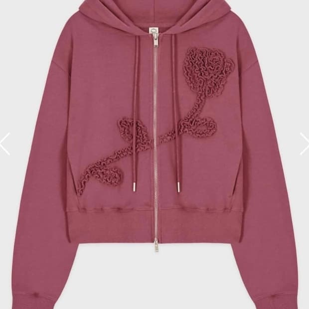 Rose frill hoodie zipup