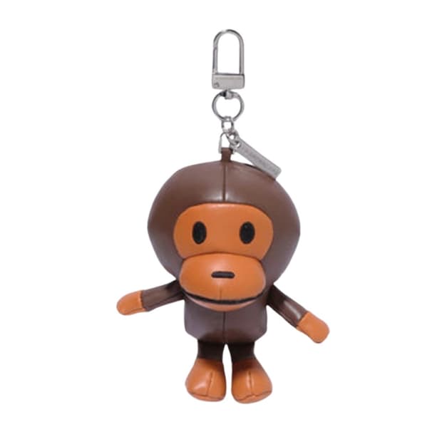 베이프 베이비 마일로 플러시 돌 키체인 브라운
