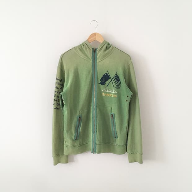 AVIREX faded zip up hoodie