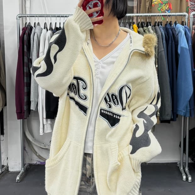 도그타운 블랙드래곤 퍼 니트집업