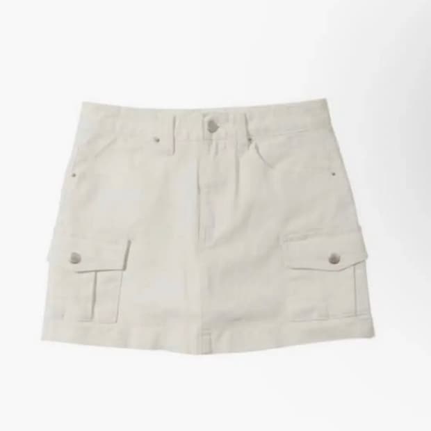 애즈온 사이드 포켓 카고 스커트 화이트 m