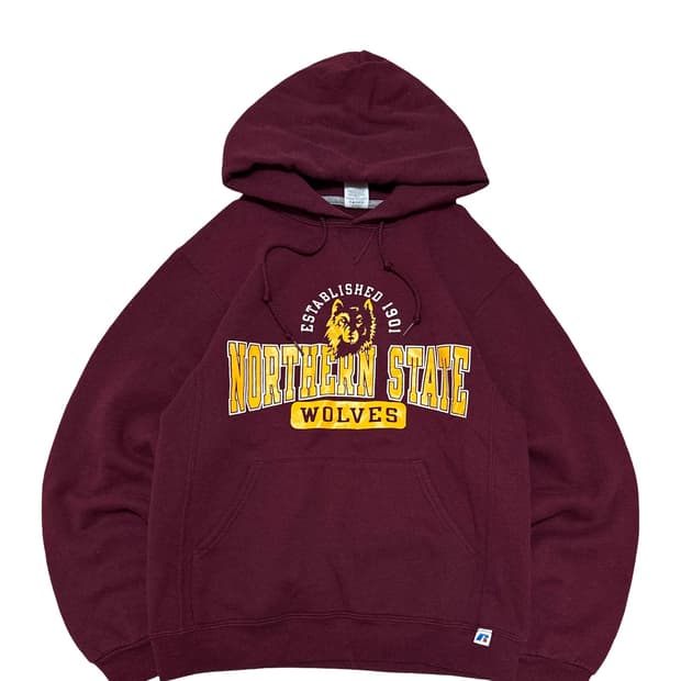 러셀 노던 스테이트 울브스 버건디 후드티