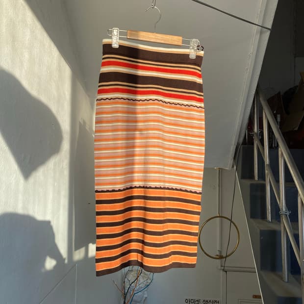 마르니•유니클로 스트라이프 코튼 스커트