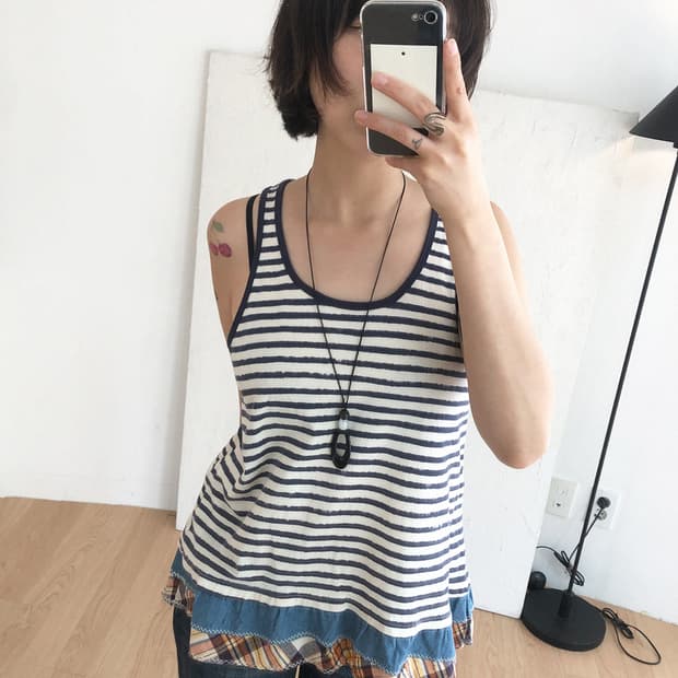 vintage nautical stripe layered top