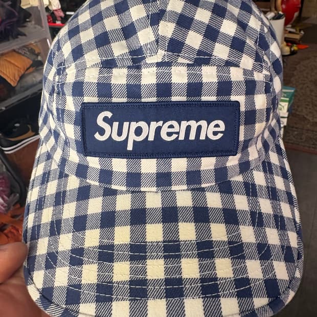 슈프림 깅엉 체크 캠프캡