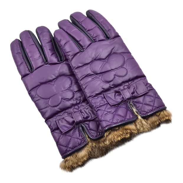 04s 안나수이 퍼플 나비 패디드 레더 장갑