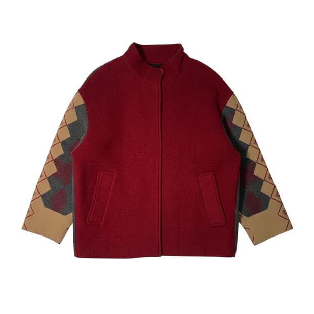 베네통 아가일 울 체크 자켓