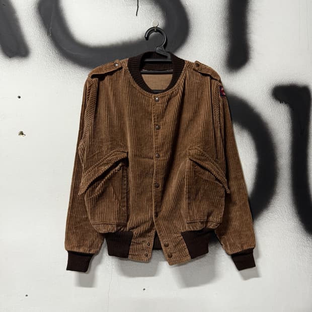VTG 빈티지 코듀로이 골덴 패치 디테일 크롭 블루종 자켓
