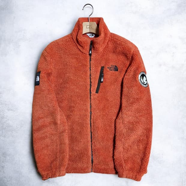 노스페이스 오렌지색 뽀글이 플리스 자켓 L