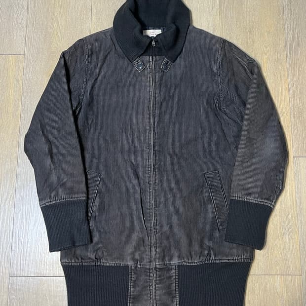 코듀로이 하이넥 집업 자켓