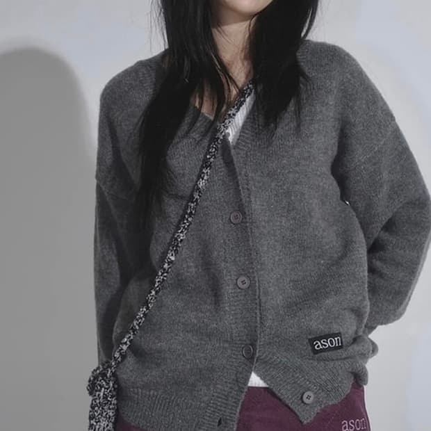 애즈온 하퍼가디건 그레이 