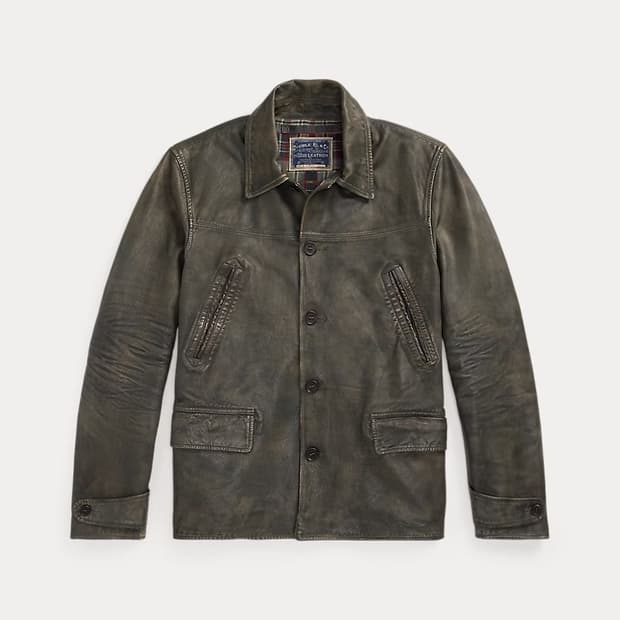 rrl 인디고 레더 카코트 M