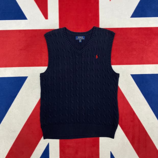 폴로 니트 베스트 실측S 