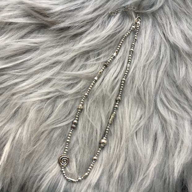 Swirl Silver Necklace 𖦹