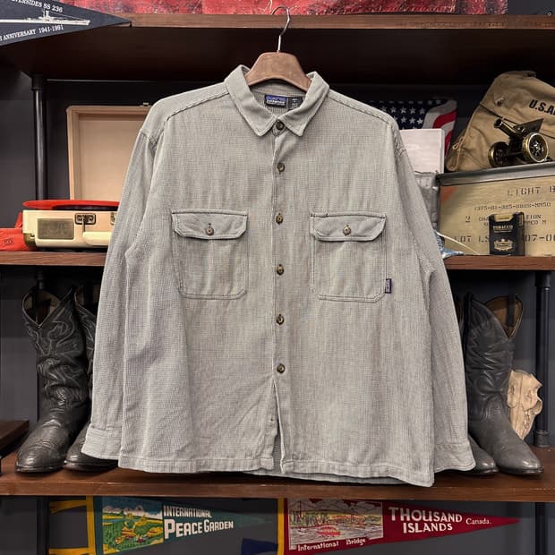 파타고니아 마이크로 핀 체크 코튼 워크셔츠 N1020