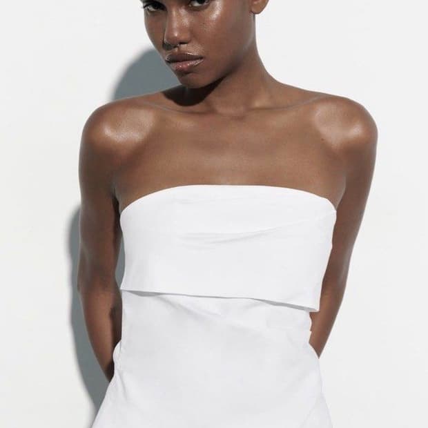 (택O) 자라 ZARA 오프숄더 튜브탑 (블랙)