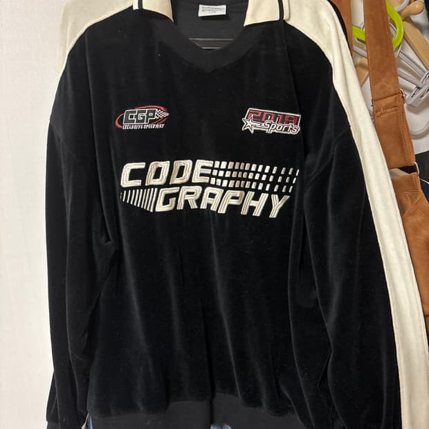 레이싱 벨루어 카라 져지 블랙